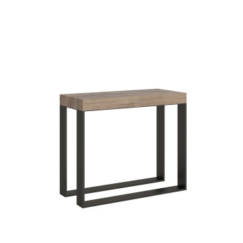 Elettra Consola Estructura Antracita - Consola extensible 90x40/196 cm Elettra Small White Ash Estructura Antracita