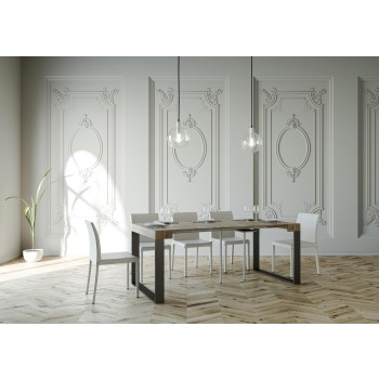 Elettra Consola Estructura Antracita - Consola extensible 90x40/196 cm Elettra Small White Ash Estructura Antracita