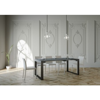 Elettra Consola Estructura Antracita - Consola extensible 90x40/196 cm Elettra Small White Ash Estructura Antracita