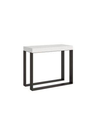 Elettra Consola Estructura Antracita - Consola extensible 90x40/196 cm Elettra Small White Ash Estructura Antracita