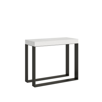 Elettra Consola Estructura Antracita - Consola extensible 90x40/196 cm Elettra Small White Ash Estructura Antracita