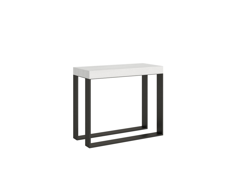 Elettra Consola Estructura Antracita - Consola extensible 90x40/196 cm Elettra Small White Ash Estructura Antracita