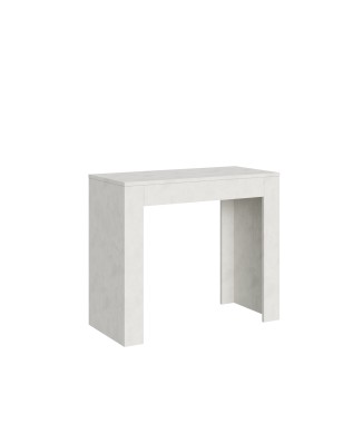 Emy Consola - Consola extensible 90x42/198 cm Emy Pequeña Espatulada Blanco