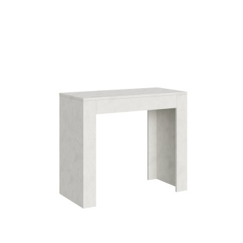 Emy Consola - Consola extensible 90x42/198 cm Emy Pequeña Espatulada Blanco