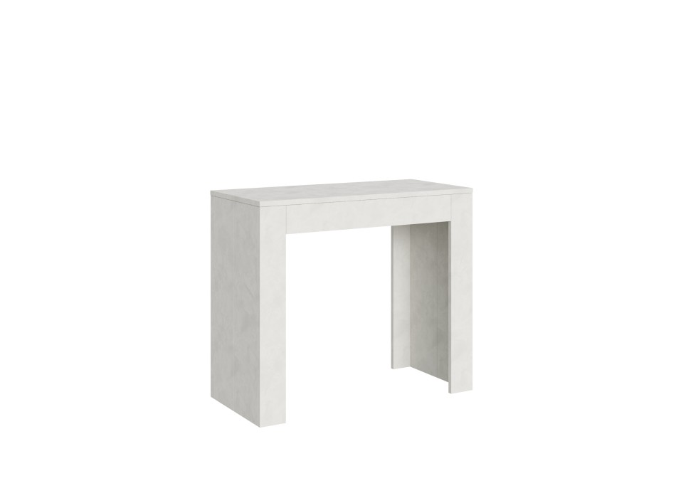 Emy Consola - Consola extensible 90x42/198 cm Emy Pequeña Espatulada Blanco