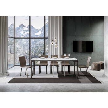 Consola Everyday Evolution Estructura Antracita - Consola extensible 90x40/196 cm Everyday Small Evolution Estructura Antracita Fresno Blanco