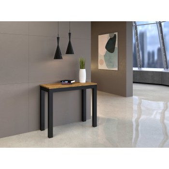 Consola Everyday Evolution Estructura Antracita - Consola extensible 90x40/196 cm Everyday Small Evolution Estructura Antracita Fresno Blanco