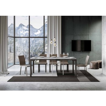 Consola Everyday Evolution Estructura Antracita - Consola extensible 90x40/300 cm Everyday Evolution Estructura Antracita Fresno Blanco