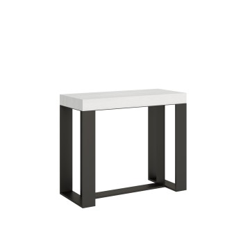 Futura Consola Estructura Antracita - Consola extensible 90x40/196 cm Futura Small Fresno Blanco estructura Antracita