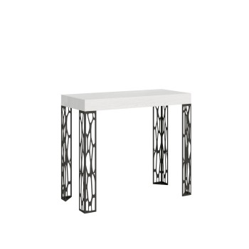 Consola Ghibli Estructura Antracita - Consola extensible 90x40/196 cm Ghibli Small White Ash Estructura Antracita