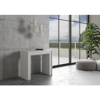 Mia Console - Consola extensible 90x42/198 cm Mia Small Blanco Fresno