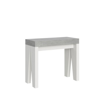 Naxy Consola - Consola Extensible 90x40/196 cm Naxy Pequeña Fresno Blanco