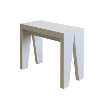 Naxy Consola - Consola Extensible 90x40/196 cm Naxy Pequeña Fresno Blanco