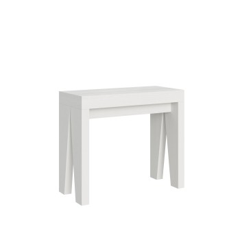 Naxy Consola - Consola Extensible 90x40/196 cm Naxy Pequeña Fresno Blanco