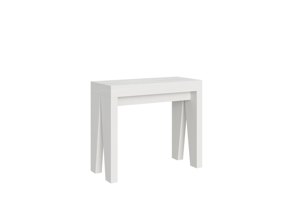 Naxy Consola - Consola Extensible 90x40/196 cm Naxy Pequeña Fresno Blanco