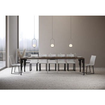 Consola Paxon Evolution Estructura Antracita - Consola extensible 90x40/300 cm Paxon Evolution Estructura Antracita Fresno Blanco