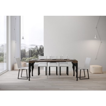 Consola Paxon Estructura Antracita - Consola extensible 90x40/196 cm Paxon Small White Ash Estructura Antracita