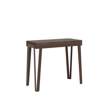 Consola Rio con estructura Rust - Consola extensible 90x40/196 cm Rio Small Quercia Natura con estructura Rust