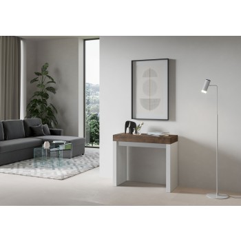 Roxell Consola - Consola Extensible 90x40/196 cm Roxell Pequeña Fresno Blanco