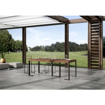 Consola Sintesi Estructura Antracita - Consola extensible 90x40/196 cm Sintesi Small Premium Roble Natura Estructura Antracita