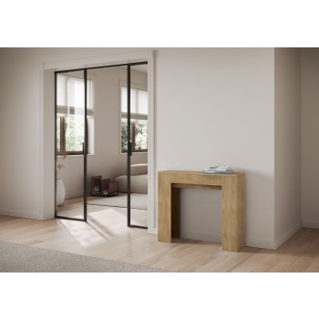 Slick Console - Consola extensible 90x25/181 cm Slick White Ash