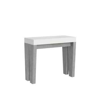 Spimbo Consola - Consola extensible 90x40/196 cm Spimbo Pequeña Fresno Blanco