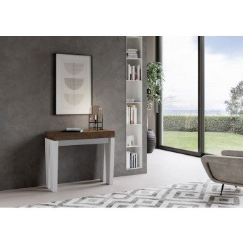 Spimbo Consola - Consola extensible 90x40/196 cm Spimbo Pequeña Fresno Blanco