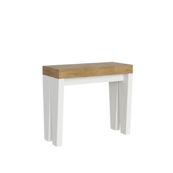 Spimbo Consola - Consola extensible 90x40/196 cm Spimbo Pequeña Fresno Blanco