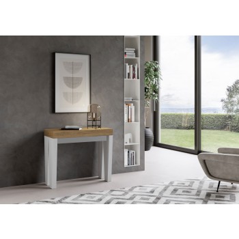 Spimbo Consola - Consola extensible 90x40/196 cm Spimbo Pequeña Fresno Blanco