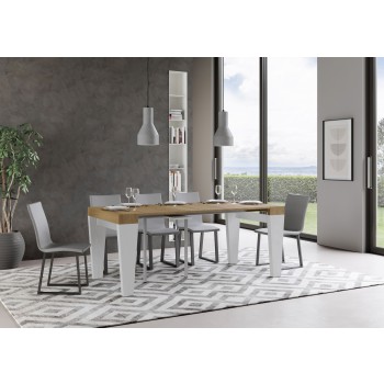 Spimbo Consola - Consola extensible 90x40/196 cm Spimbo Pequeña Fresno Blanco