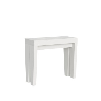 Spimbo Consola - Consola extensible 90x40/196 cm Spimbo Pequeña Fresno Blanco