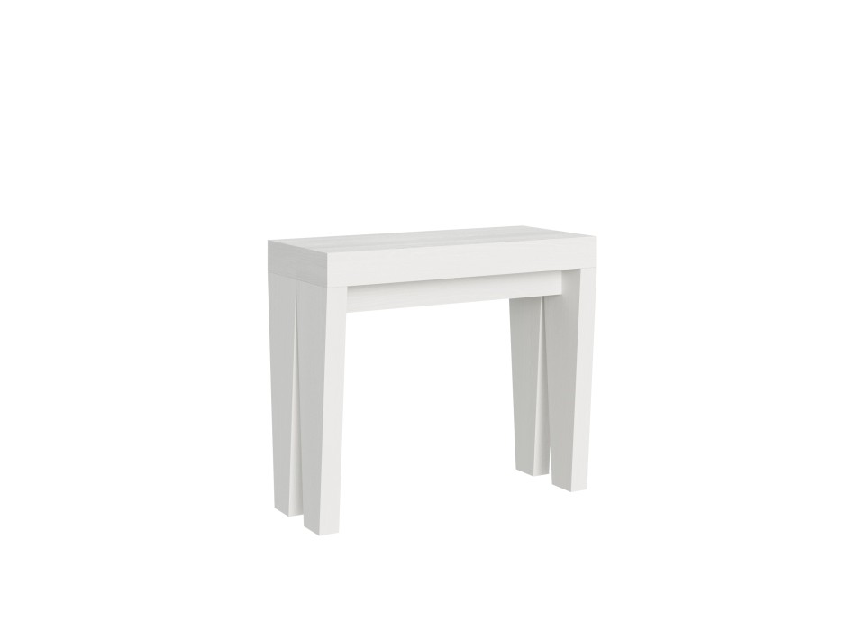 Spimbo Consola - Consola extensible 90x40/196 cm Spimbo Pequeña Fresno Blanco