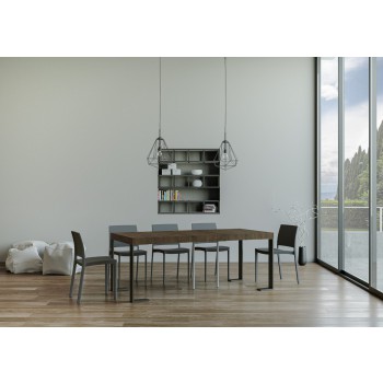 Consola Tecno Estructura Antracita - Consola extensible 90x40/196 cm Tecno Small Premium Nature Roble Estructura Antracita