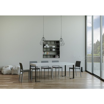 Consola Tecno Estructura Antracita - Consola extensible 90x40/196 cm Tecno Small Premium Nature Roble Estructura Antracita