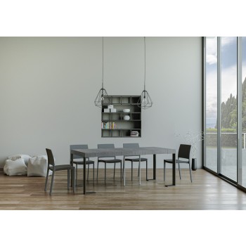 Consola Tecno Estructura Antracita - Consola extensible 90x40/196 cm Tecno Small Premium Nature Estructura Roble Antracita