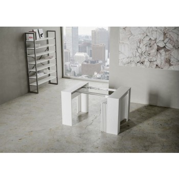 Venus Consola - Consola extensible 90x48/296 cm Venus Fresno Blanco