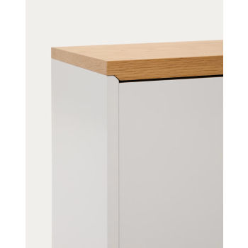 Aparador de 3 puertas Abilen chapado en roble y lacado blanco 180 x 75 cm FSC 100%