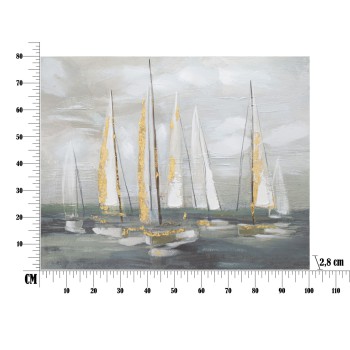 PINTURA SOBRE LIENZO BARCO DE ORO