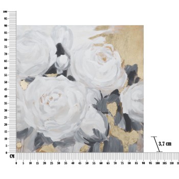 PINTURA SOBRE LIENZO FLOR BLANCA -A-