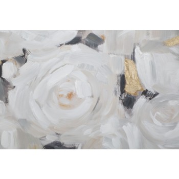 PINTURA SOBRE LIENZO FLOR BLANCA -B-