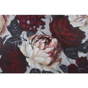 PINTURA SOBRE LIENZO FLOR BLANCA/ROJA LIGHTBACK 150X3,8X76