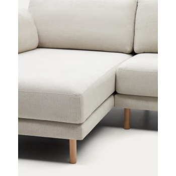 Sofá 3 plazas Gilma chaise longue tela perla derecha/izquierda 261 cm