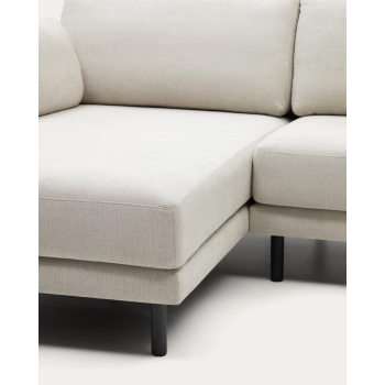 Sofá 3 plazas Gilma chaise longue tela perla derecha/izquierda 261 cm