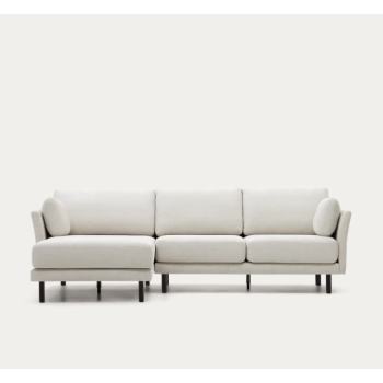 Sofá 3 plazas Gilma chaise longue tela perla derecha/izquierda 261 cm