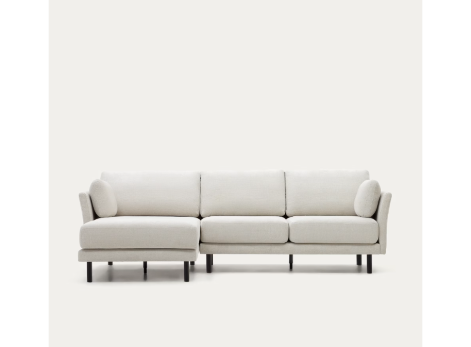 Sofá 3 plazas Gilma chaise longue tela perla derecha/izquierda 261 cm