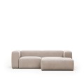 Sofá Blok 2 plazas beige con chaiselongue derecho 240 cm