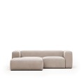 Sofá 2 plazas Blok beige con chaiselongue izquierda 240 cm