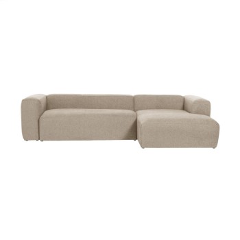 Divano Blok 3 posti chaise longue destra beige 300 cm