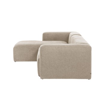 Divano Blok 3 posti con chaise longue sinistra beige 300 cm