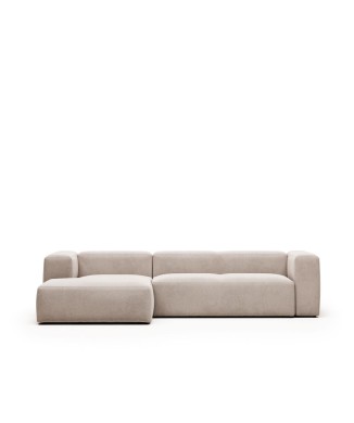 Divano Blok 3 posti con chaise longue sinistra beige 300 cm